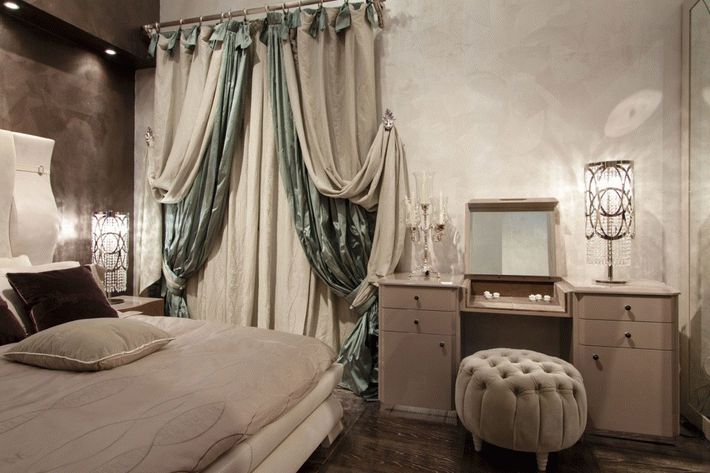 contemporary-dressing-table-with-double-curtains-windows-and-great-fabric-pouf-also-cool-master